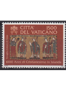2000 Vaticano Millennio Cristianesimo in Islanda 1 Valore Sassone 1187